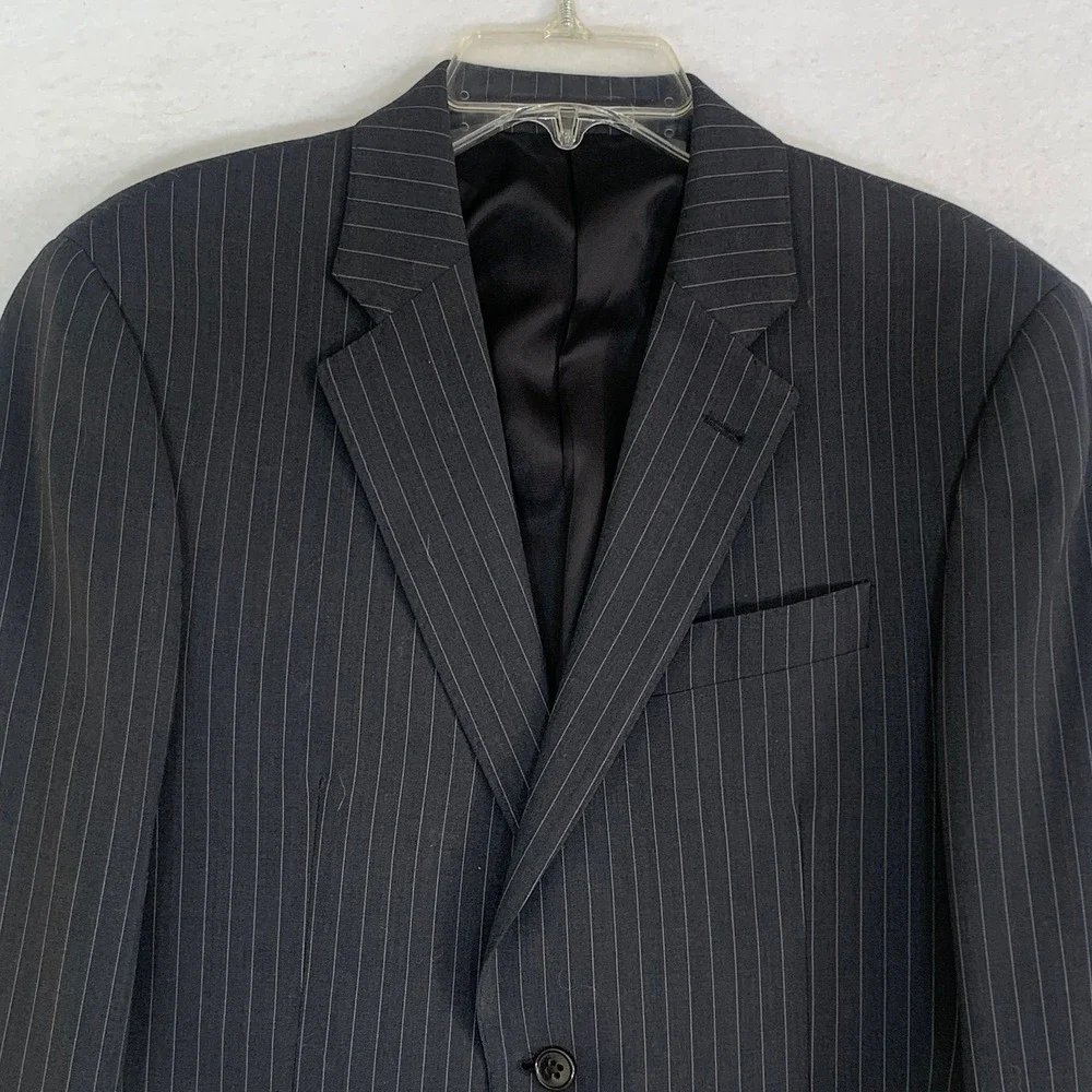 Armani Collezioni Suit Men 40R Grey Pinstripe Wool Blend Two Button Jacket - Picture 4 of 13